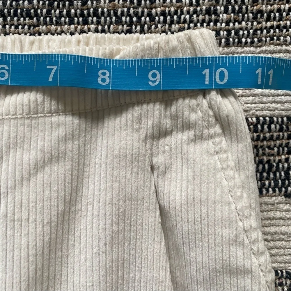 Brunello Cucinelli Kids Cream White Ribbed Wide Leg Corduroy Trousers Pants 6